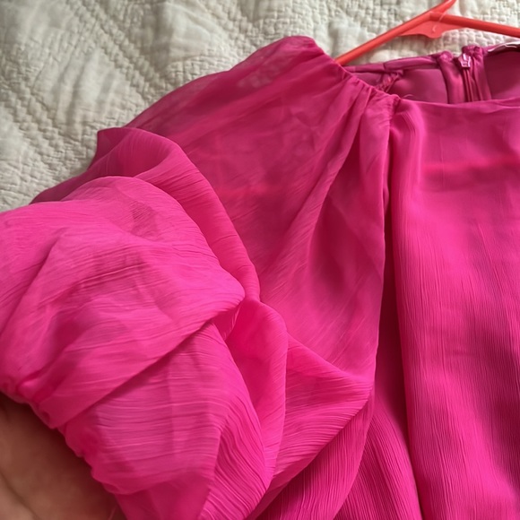 H&M Chiffon Cerise Maxi Dress Long Dress Sz M - Picture 12 of 15